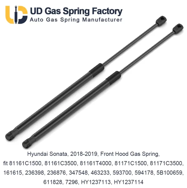 Hyundai Sonata, 2018-2019, Front Hood Gas Spring, fit 81161C1500, 81161C3500, 81161T4000, 81171C1500, 81171C3500, 161615, 236398, 236876, 347548, 463233, 593700, 594178, 5B100659, 611828, 7296, HY1237113, HY1237114